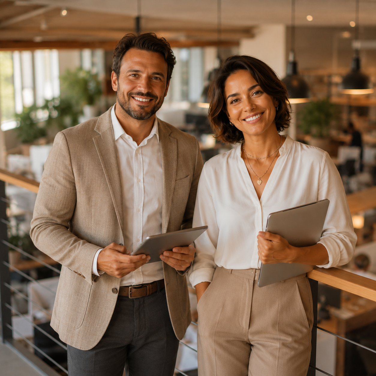 Gestora de RH em ambiente de trabalho acolhedor